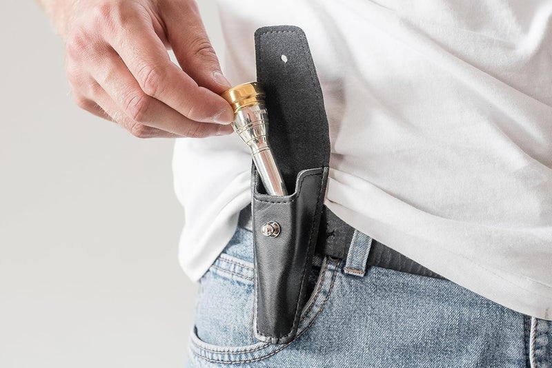 Artone Trumpet MOUTHPIECE POUCH. Single holder for trumpet mouthpieces, crafted from Faux leather case. Protective mouthpiece bag Secure storage. Gift for trumpeter. Trumpet accessories (Black, Pouch Single) - Image 4